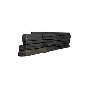 Quality Stone Stacked Stone - Left Corners - Black Blend - 4-Pack