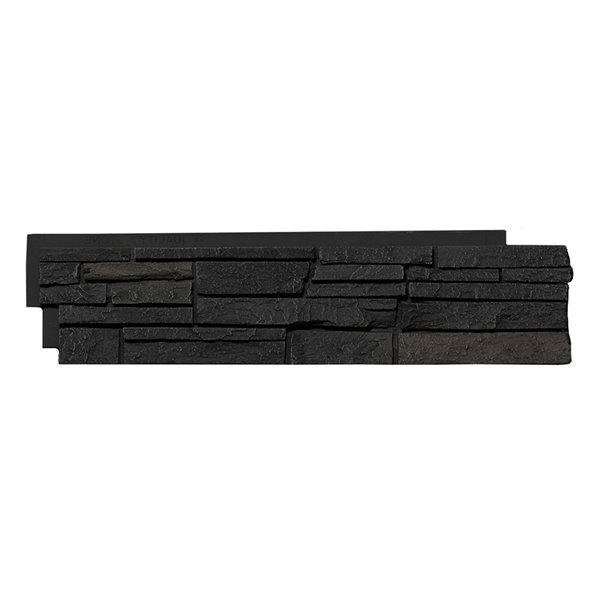 Coins droits Stacked Stone de Quality Stone, mélange de noir, paquet de