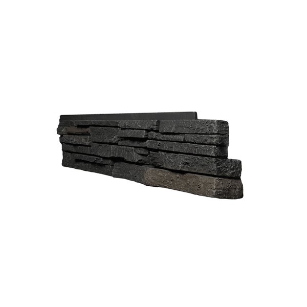 Coins droits Stacked Stone de Quality Stone, mélange de noir, paquet de