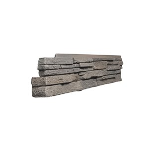 Quality Stone Stacked Stone - Left Corners - Grey Blend - 4-Pack