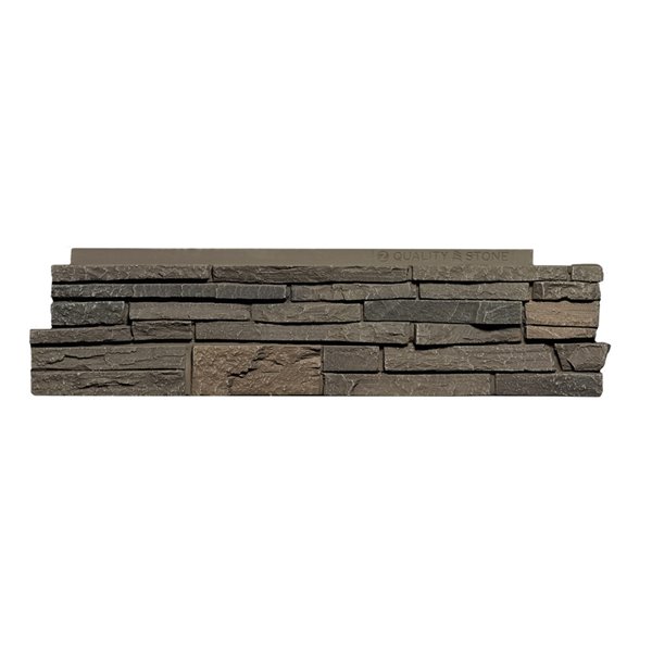 Coins droits Stacked Stone de Quality Stone, gris-brun, paquet de 4