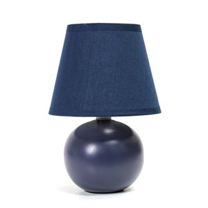 Mini lampe de table Simple Designs à globe en céramique Simple Designs, bleu, 8,66 po