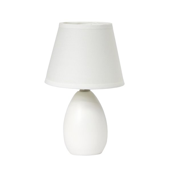 Simple Designs Mini Egg Oval Ceramic Table Lamp - Off-White - 9.45-in