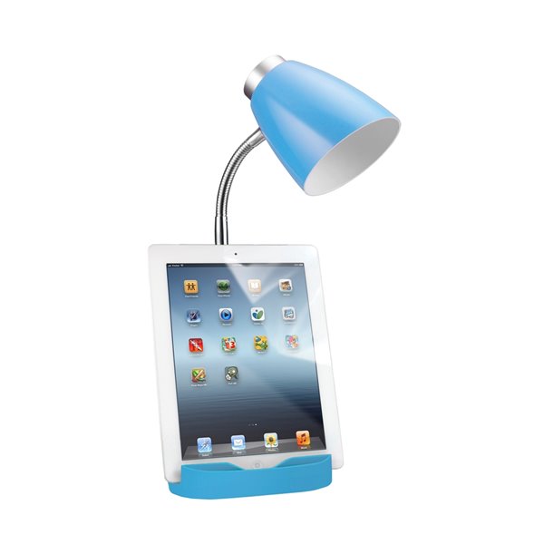 LimeLights Gooseneck Organizer Desk Lamp - Blue - 18.5-in