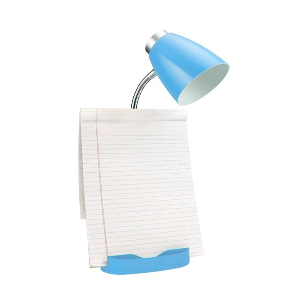 LimeLights Gooseneck Organizer Desk Lamp - Blue - 18.5-in