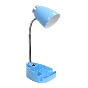 LimeLights Gooseneck Organizer Desk Lamp - Blue - 18.5-in