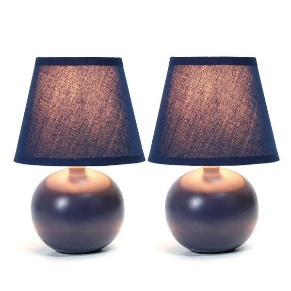 Simple DesignsMini Ceramic Globe Table Lamp Blue - Set of 2