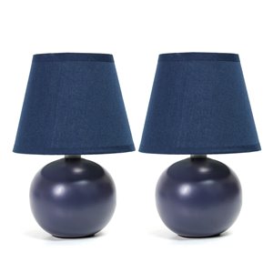 Simple DesignsMini Ceramic Globe Table Lamp Blue - Set of 2