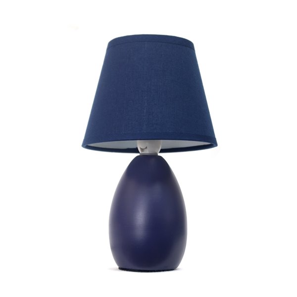 Simple Designs Mini Egg Oval Ceramic Table Lamp - Blue - 9.45-in