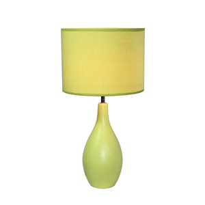 Simple Designs Oval Bowling Pin Base Ceramic Table Lamp - Green - 18.11-in