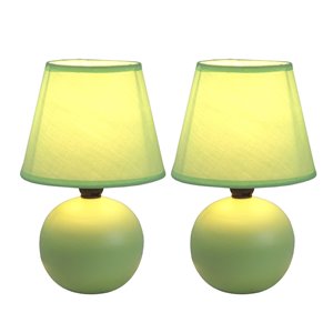 Simple DesignsMini Ceramic Globe Table Lamp Green - Set of 2