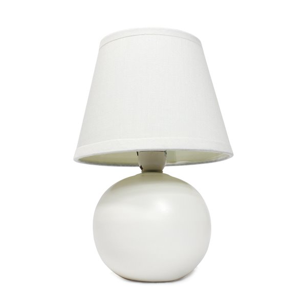 Simple Designs Mini Ceramic Globe Table Lamp - Off-White - 8.66-in