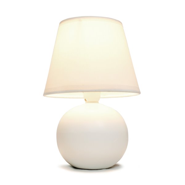 Simple Designs Mini Ceramic Globe Table Lamp - Off-White - 8.66-in