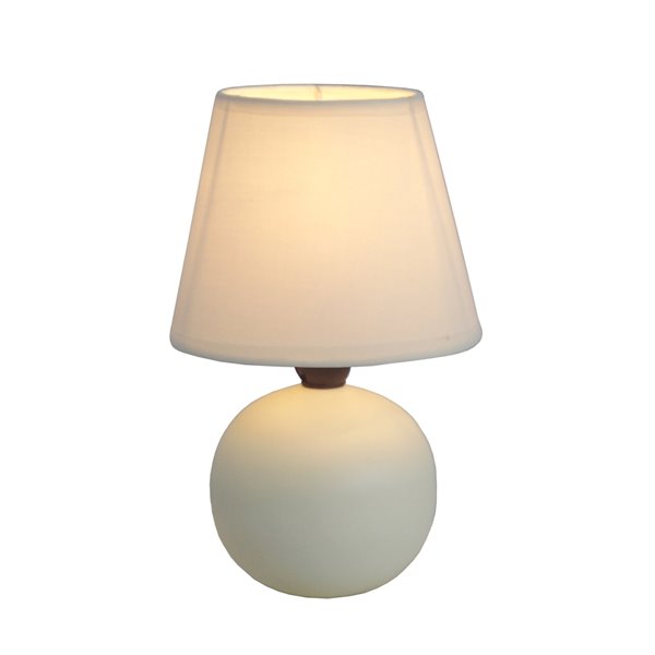 Simple Designs Mini Ceramic Globe Table Lamp - Off-White - 8.66-in