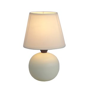 Simple Designs Mini Ceramic Globe Table Lamp - Off-White - 8.66-in