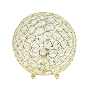 Lampe de table Elipse de Elegant Designs en paillettes de cristal, or, 8 po