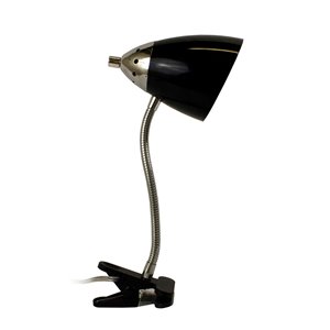 LimeLights Flossy Flexible Gooseneck Clip Light Desk Lamp - Black - 18.5-in