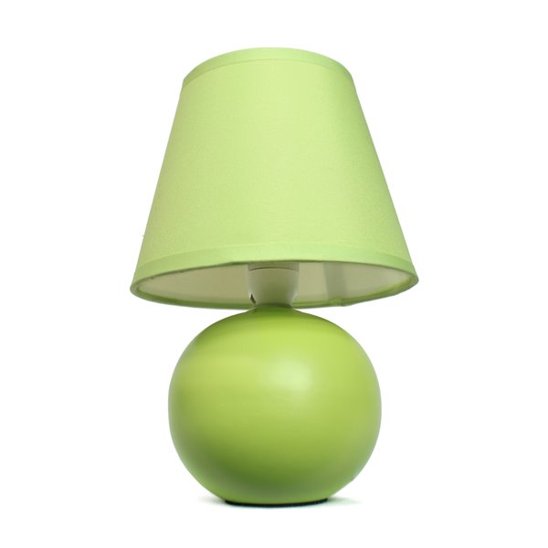 Simple Designs Mini Ceramic Globe Table Lamp - Green - 8.66-in