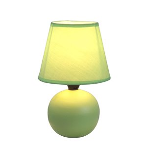 Simple Designs Mini Ceramic Globe Table Lamp - Green - 8.66-in