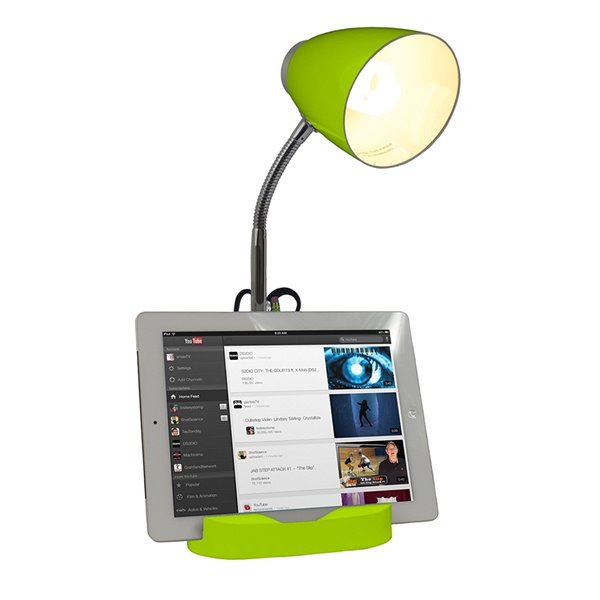 LimeLights Gooseneck Organizer Desk Lamp - Green - 18.5-in