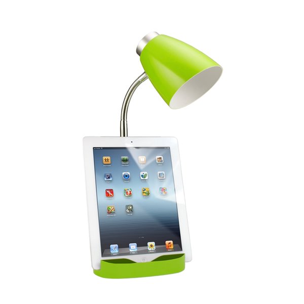 LimeLights Gooseneck Organizer Desk Lamp - Green - 18.5-in