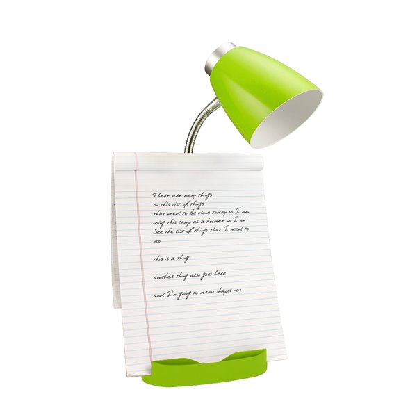 LimeLights Gooseneck Organizer Desk Lamp - Green - 18.5-in