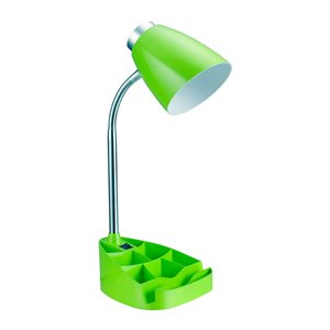 LimeLights Gooseneck Organizer Desk Lamp - Green - 18.5-in