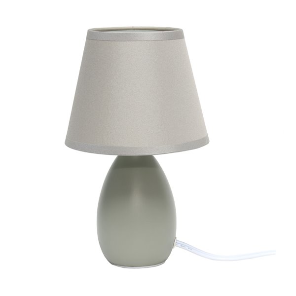 Simple Designs Mini Egg Oval Ceramic Table Lamp - Grey - 9.45-in