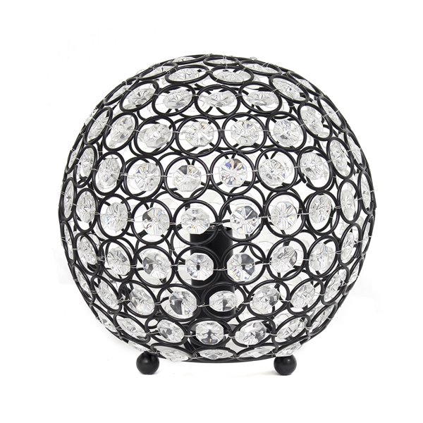 Lampe de table Elipse de Elegant Designs en paillettes de cristal, bronze, 8 po