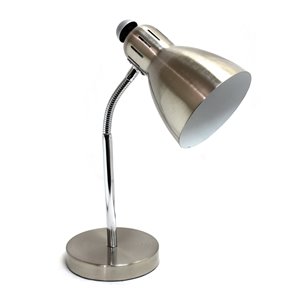Simple Designs Semi-Flexible Desk Lamp - Brushed Nickel - 16.53-in