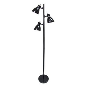 Simple Designs Metal 3-Light Tree Floor Lamp in Black Finish - 63.4-in