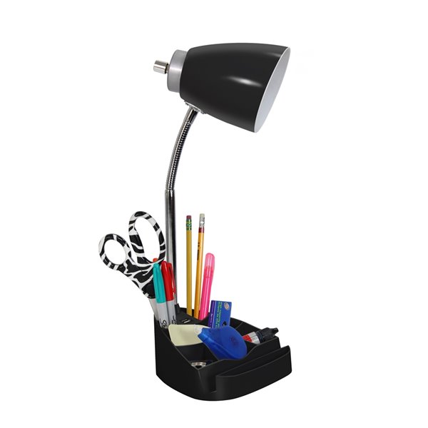 LimeLights Gooseneck Organizer Desk Lamp with  USB port - 18.5-in