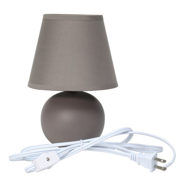 Simple Designs Mini Ceramic Globe Table Lamp Grey - Set of 2