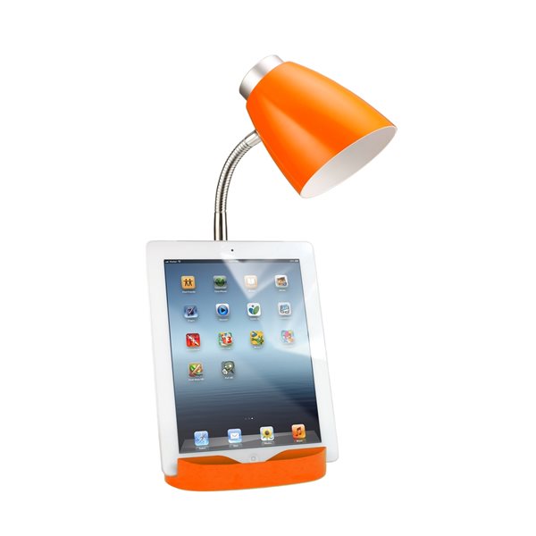 LimeLights Gooseneck Organizer Desk Lamp - Orange - 18.5-in