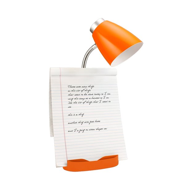 LimeLights Gooseneck Organizer Desk Lamp - Orange - 18.5-in