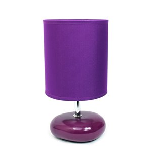 Simple Designs Stonies Small Stone Look Table Bedside Lamp - Violet - 10.24-in