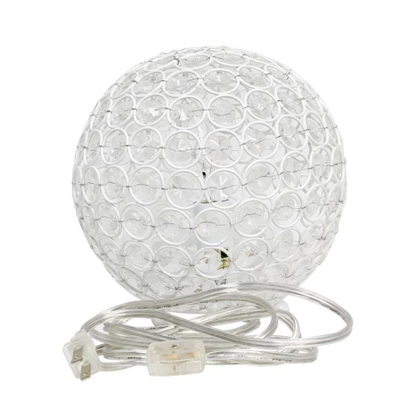 Elegant Designs Elipse 8 Inch Crystal Ball Sequin Table Lamp - White - 8-in