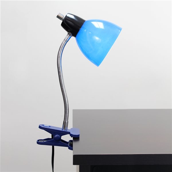 LimeLights Adjustable Clip Lamp Light Blue - 12-in