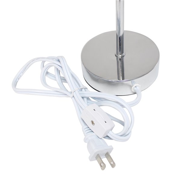 Mini lampe de table Simple Designs base avec abat-jour en tissu, chrome et rouge vin, 11 po