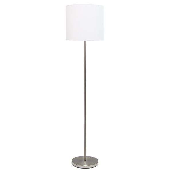 Simple Designs Brushed Nickel Drum Shade Floor Lamp - 58-in