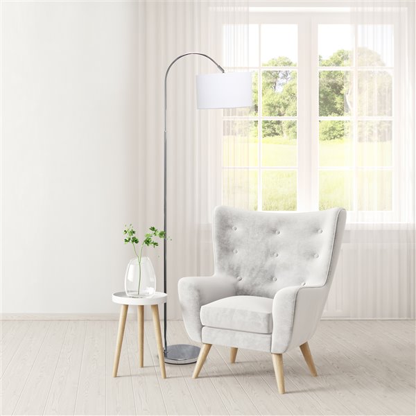 Simple Designs Arched Brushed Nickel Floor Lamp - 65-in