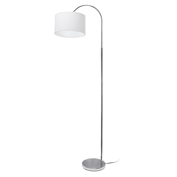 Simple Designs Arched Brushed Nickel Floor Lamp - 65-in