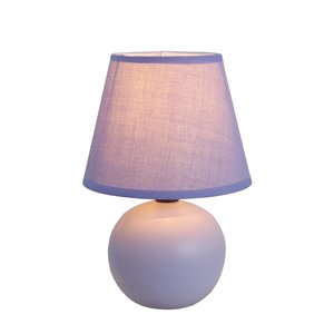 Simple Designs Mini Ceramic Globe Table Lamp - Purple - 8.66-in