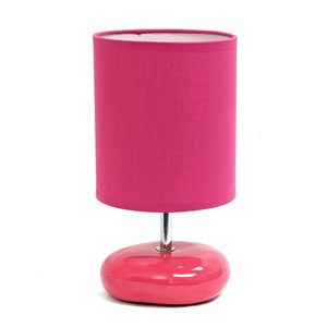 Petite lampe de chevet Simple Designs de table à l'aspect de pierre, rose, 10,24 po