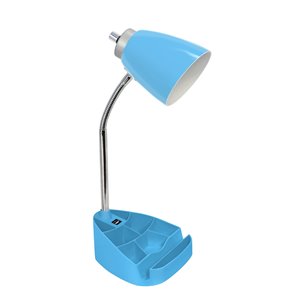 LimeLights Gooseneck Organizer Desk Lamp with  USB port - 18.5-in