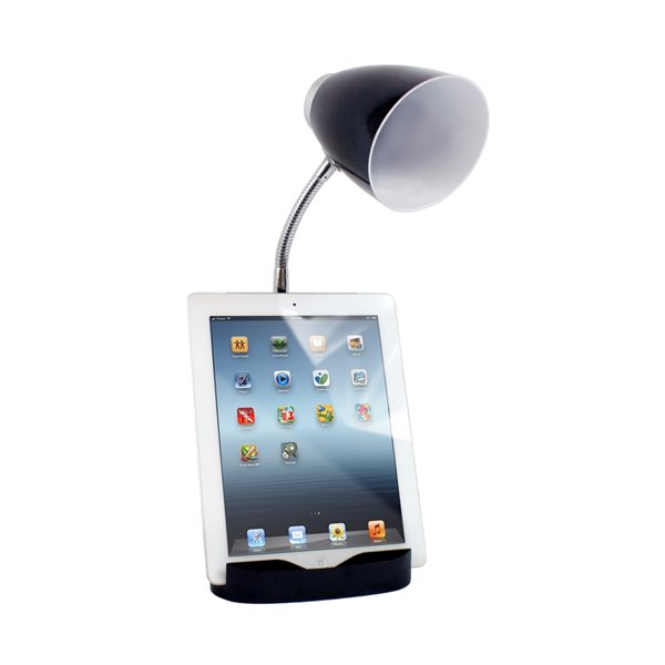 LimeLights Gooseneck Organizer Desk Lamp - Black - 18.5-in