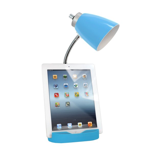 LimeLights Gooseneck Organizer Desk Lamp with Charging Outlet - 18.5-in