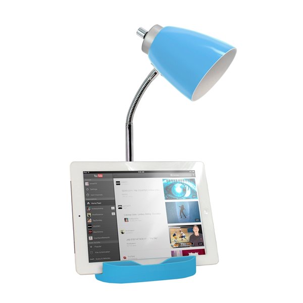 LimeLights Gooseneck Organizer Desk Lamp with Charging Outlet - 18.5-in