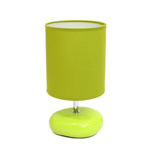 Simple Designs Stonies Small Stone Look Table Bedside Lamp - Green - 10.24-in