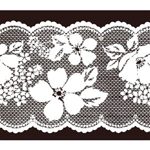 Dundee Deco Self-Adhesive Wallpaper Border for  Mirror and Window - Bloomed Floral Design - 33-ft x 4-in - White